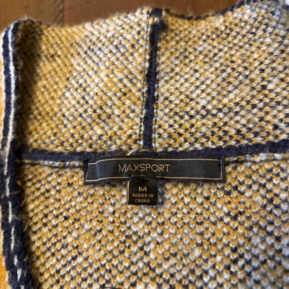 maxsport long cardigan Blue & Yellow Size Medium - Picture 4 of 6